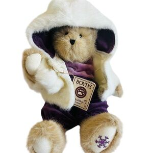 Boyds Bears GWENITH CRYSTALFROST Purple Outfit & Snowflake Stuffed Bear
